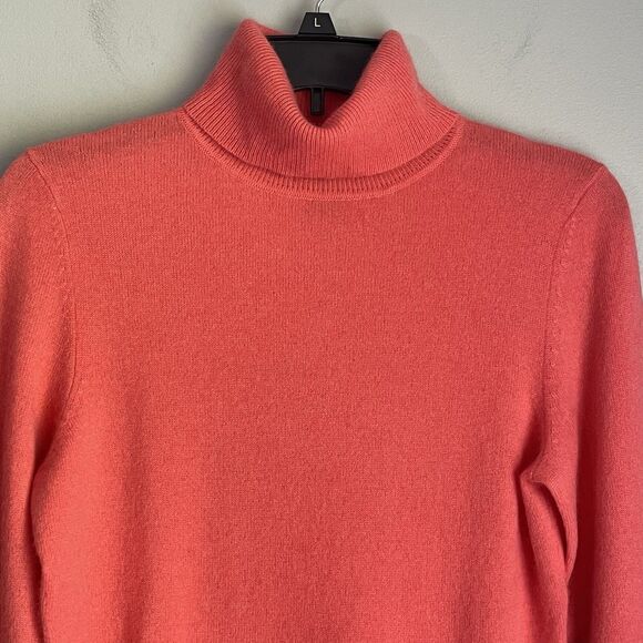 Coral Cashmere Sweater Victor Alfaro Women's Size S Turtleneck Pullover Fall - Picture 5 of 11
